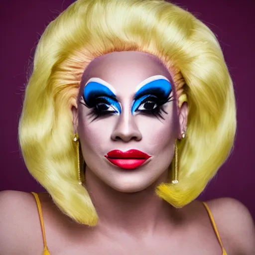 Image similar to a photo of a drag queen, shallow focus