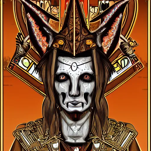 Image similar to portre of a demon, masonic and kabalistic symbols in background, digital art, ultra detailed