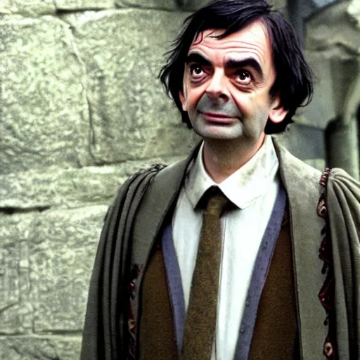 Prompt: Mr Bean as a member of the Fellowship of the ring