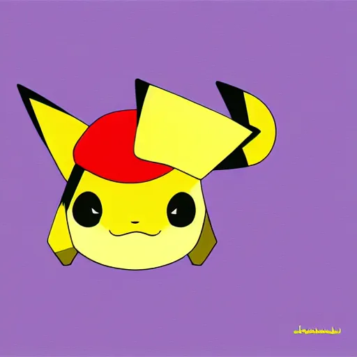 Image similar to Pichu wearing a straw hat, Pokemon, digital painting