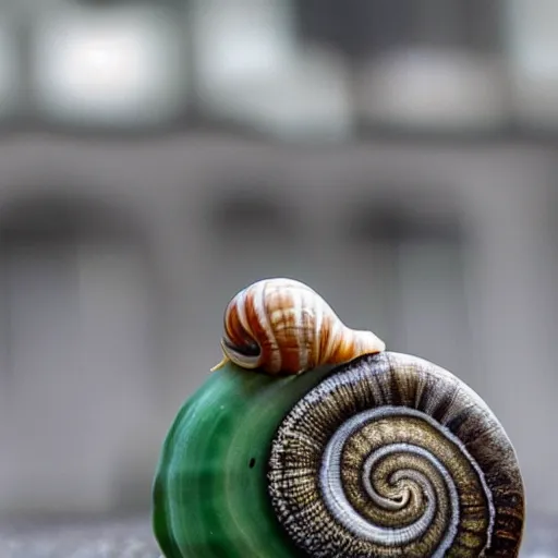 Prompt: a snail with a skyscraper instead of a shell