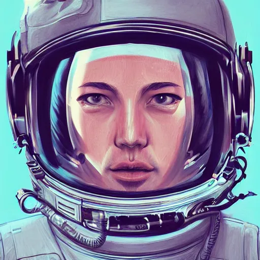 Image similar to astronaut, portrait by bagshaw tom, illustration painting, detailed illustration, hd, digital art, overdetailed art, concept art, detailed, overdetailed art, concept art, trending on artstation