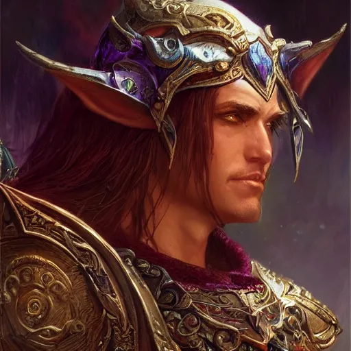 Prompt: night elf warden world of warcraft fantasy character design close up, wide angle, ultra realistic, intricate details,, highly detailed, abstract art piece by gaston bussiere, craig mullins, j. c. leyendecker krysdecker