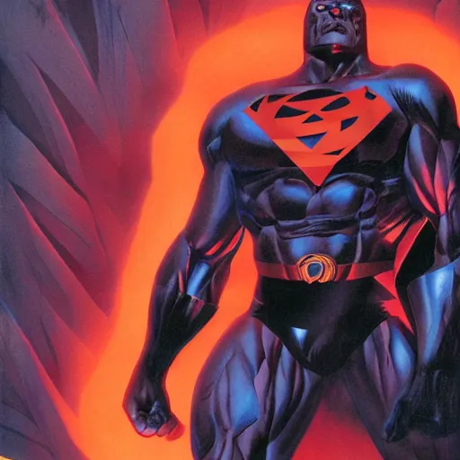 Prompt: Darkseid, destroyer of worlds, by Alex Ross and Yusuke Murata