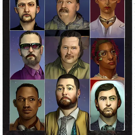 Image similar to a portrait in the style of disco elysium