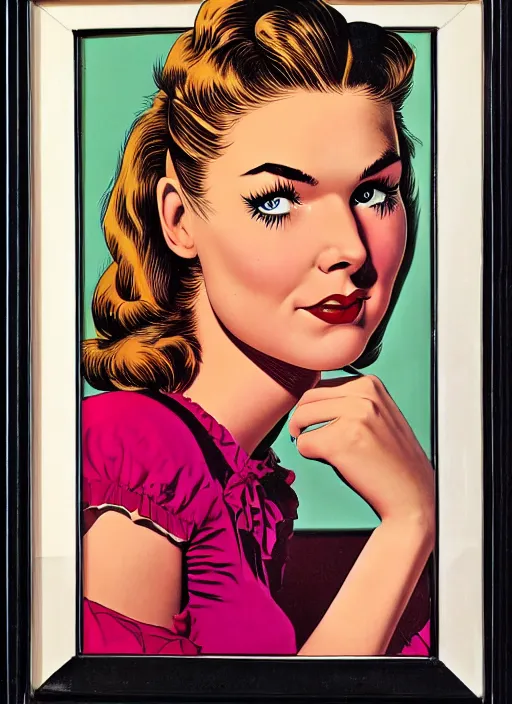 Prompt: a portrait of a pretty young lady by al feldstein