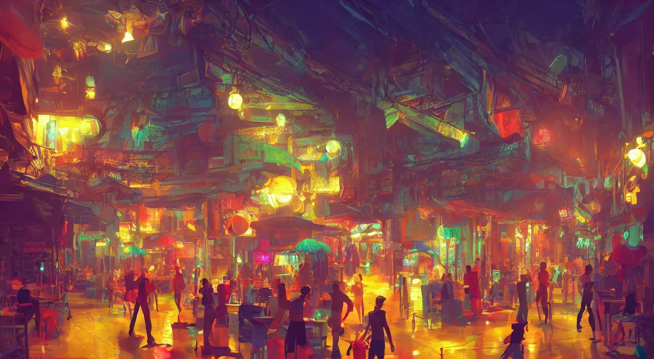 Image similar to bazaar zouk oriantal multicolorful sky shine place mosquet painting stylized digital video game icon global illumination ray tracing 8 k hd resolution, by ilya kuvshinov and cushart krentz and gilleard james