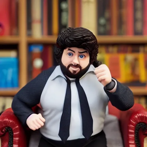 Prompt: youtuber Jontron action figure, 4k photo