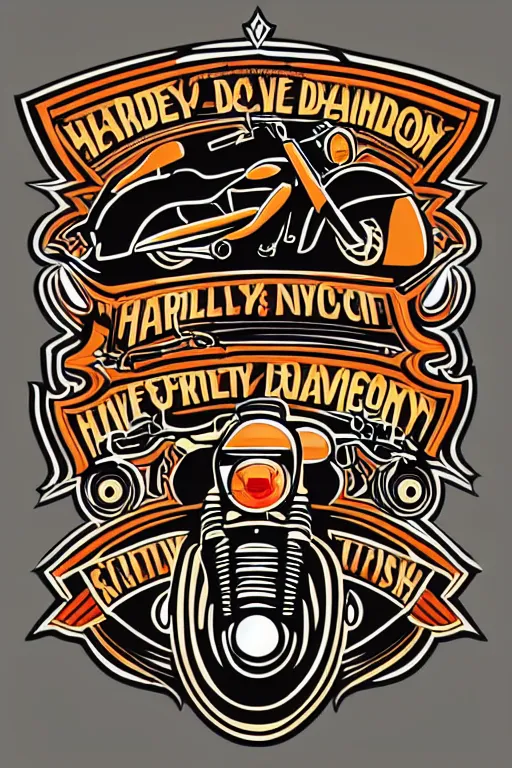 Image similar to Harley Davidson motorbike , sticker, colorful, illustration, highly detailed, simple, smooth and clean vector curves, no jagged lines, vector art, smooth