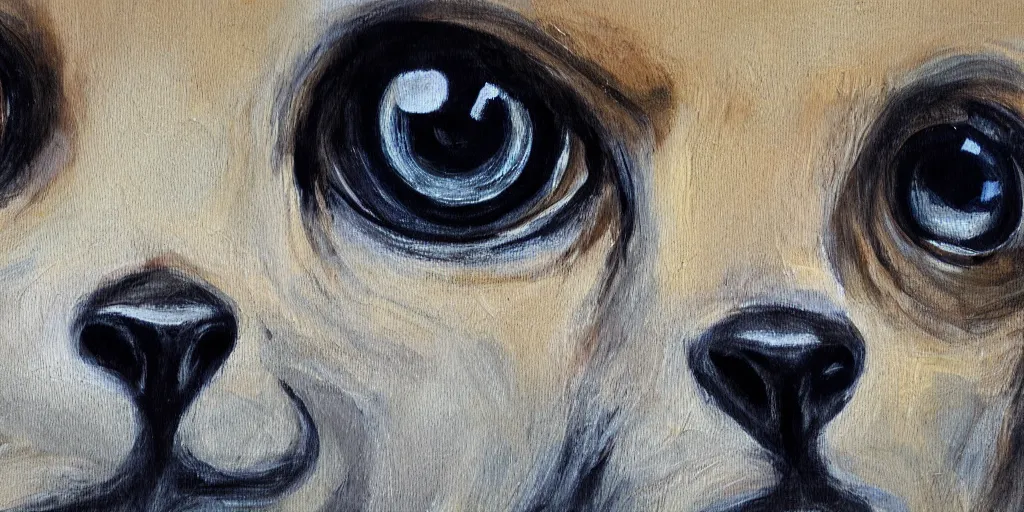 Prompt: detailed painting of curious eyes