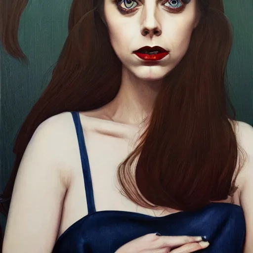 Prompt: surreal portrait of Alison Brie by Martine Johanna