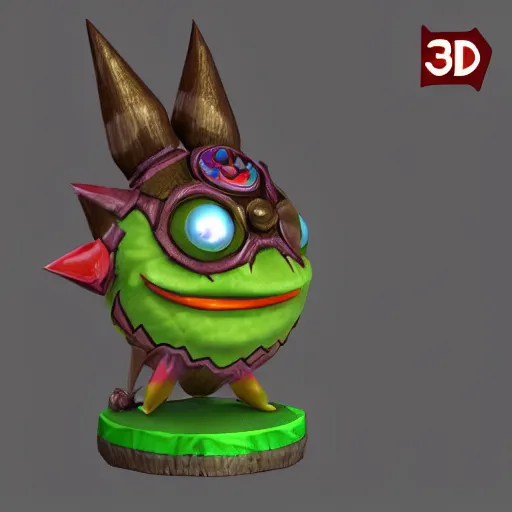 Image similar to kuriboh stylized stl fantasy miniature, 3 d render, activision blizzard style, hearthstone style