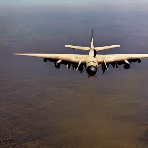 Image similar to b 5 2 bomber dropping bananas, aerial photography