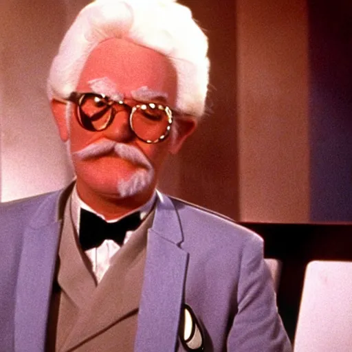 Image similar to A still of Colonel Sanders as a Captain on Star Trek The Original Series