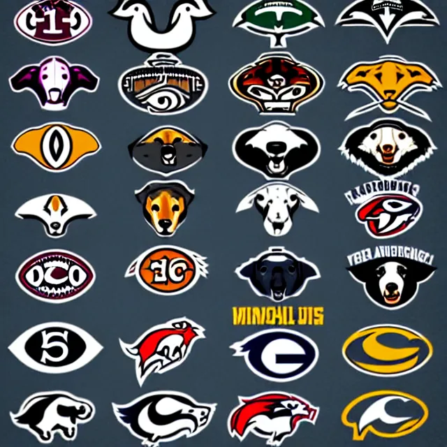 Image similar to Animals in the style of NFL logos