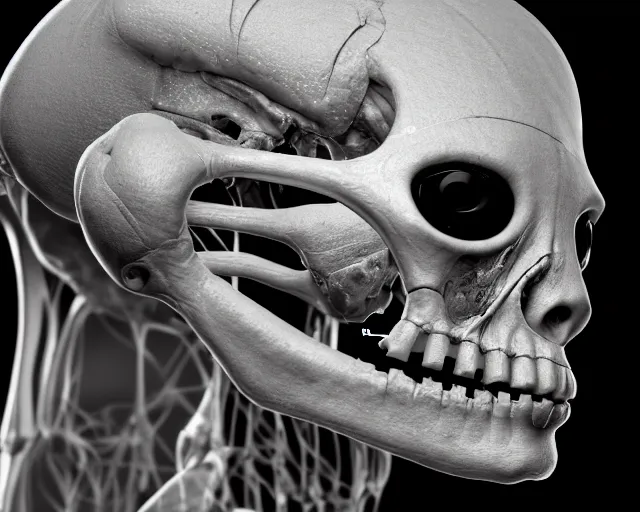 Prompt: autopsy photos of a humanoid gray alien with large black eyes and reptilian facial features inside area 51, secret service photos, taken on Fujifilm X-S10, EF70-200mm f/4L IS USM