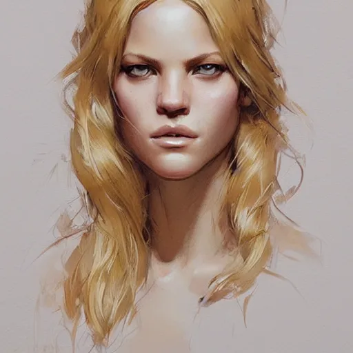 Image similar to portrait of erin heatherton, detailed face, greg rutkowski, intricate, elegant, highly detailed,