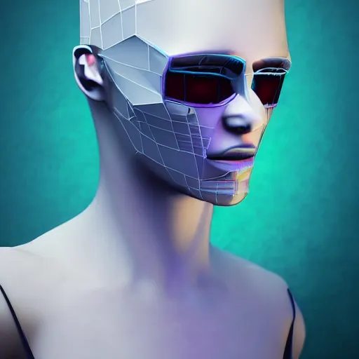 Image similar to a 3 - d glitch art model of a cyberpunk hacker trending on artstation deviantart pinterest detailed realistic hd 8 k high resolution