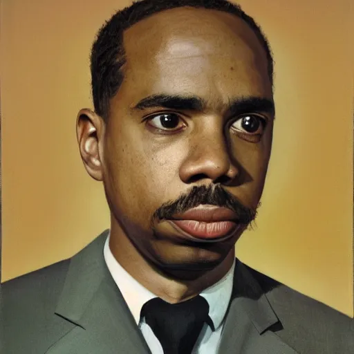 Image similar to Official Portrait of the United States President, 1962. Earl Sweatshirt Photography taken by Bo Bartlett