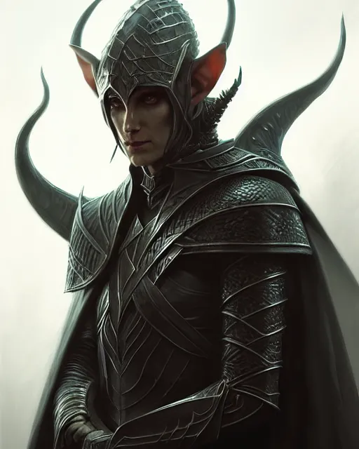 Prompt: the elven dark lord, full metal armor, necromancer | | realistic shaded, fine details, fine - face, realistic shaded lighting painting by greg rutkowski, diego gisbert llorens, magali villeneuve, artgerm, jeremy lipkin, michael garmash, rob rey