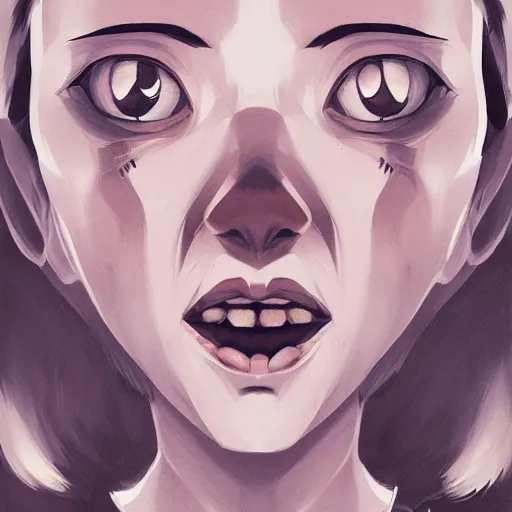 Image similar to face icon stylized minimalist scary stories to tell in the dark, loftis, cory behance hd by jesper ejsing, by rhads, makoto shinkai and lois van baarle, ilya kuvshinov, rossdraws global illumination