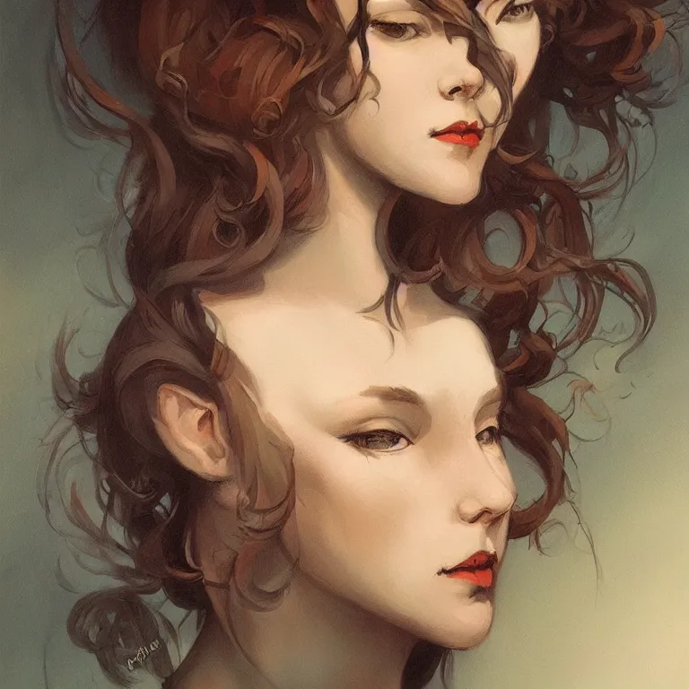 Image similar to a beautiful portrait in the style of charles dana gibson and in the style of peter mohrbacher.