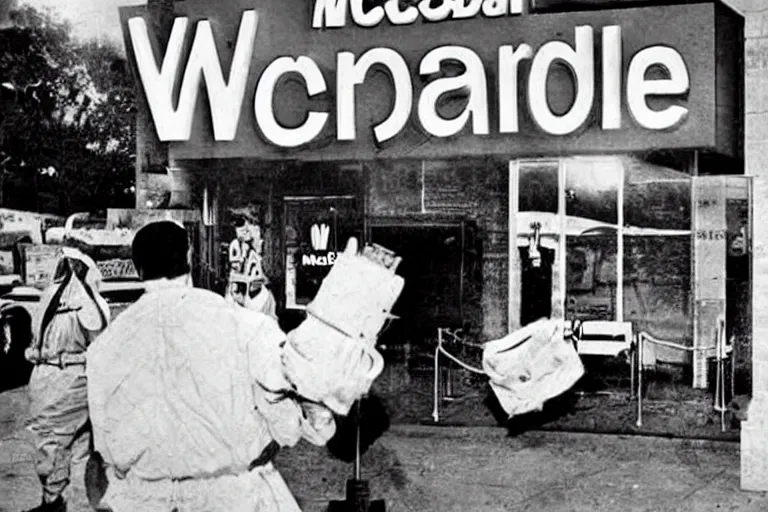 Image similar to mcdonalds gets nuked, historical photograph