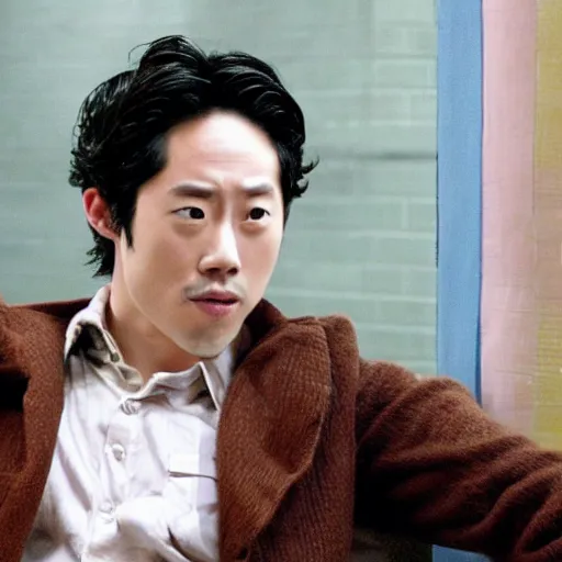 Image similar to Film still of Steven Yeun, from Charlie and Chocolate Factory (2005 movie)