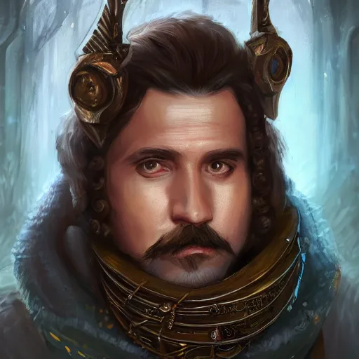 Prompt: Portrait of human bard named Lech Wałęsa, very beautiful, D&D, compound eyes, fantasy, intricate, elegant, highly detailed, digital painting, trending on artstation, concept art, smooth, sharp focus, RPG rulebook illustration, art by Tyler Jacobson