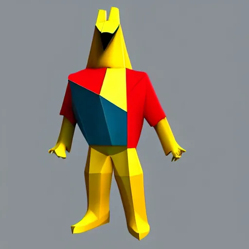 Prompt: poorly rendered low poly 3d model of a popular cartoon character