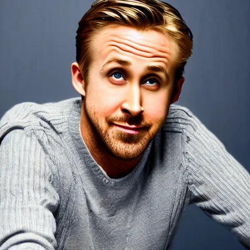 Image similar to Ryan Gosling in stock photos, bright, studio photo