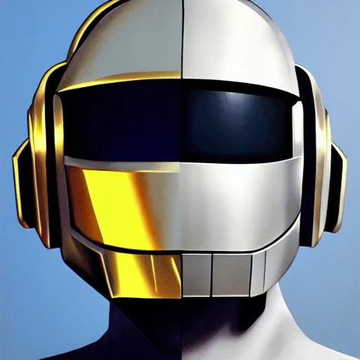 Image similar to ethereal robot helmet daft punk portrait concept art oil painting by jama jurabaev, extremely detailed, brush hard, medium, artstation