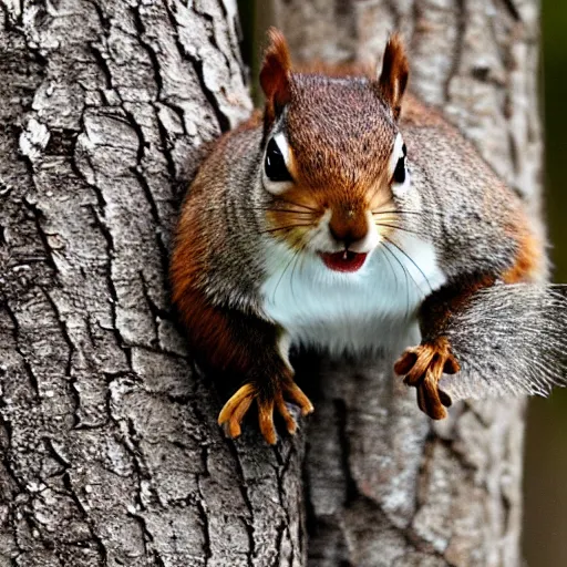 Image similar to shocked appalled squirrel with its open mouth agape