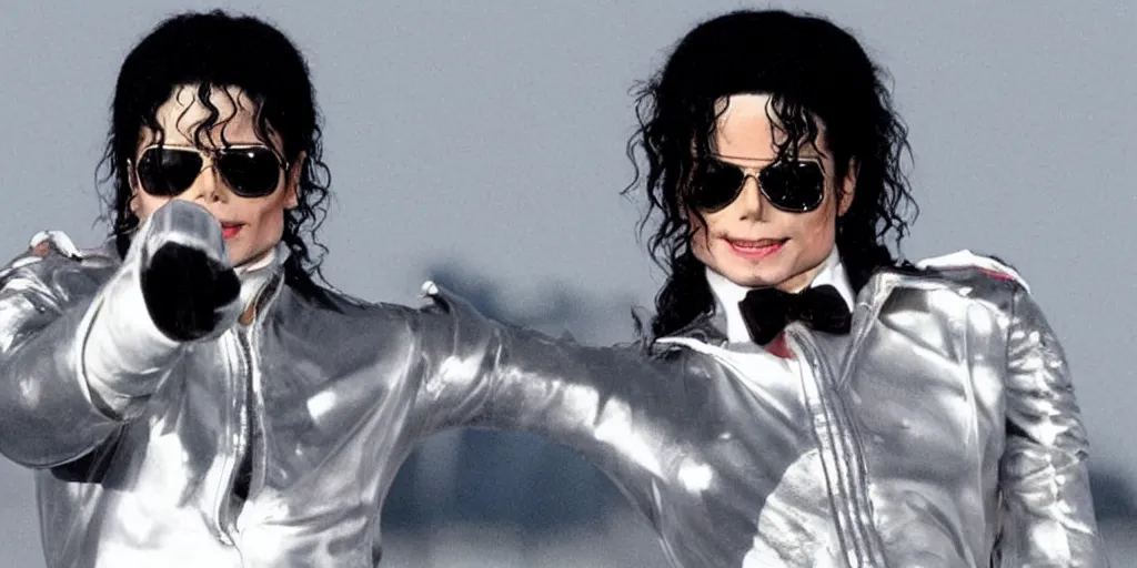 Image similar to michael jackson 2 0 1 0, by himself 2 0 0 9 style wearing shades alive in 2 0 2 2, alone, this is it style, photo real, motion blur, music video production, by himself, real life, spotted, sighting, rare, ultra realistic accurate face, caught in 4 k, movie still, uhd, sharp, detailed, cinematic, render, modern