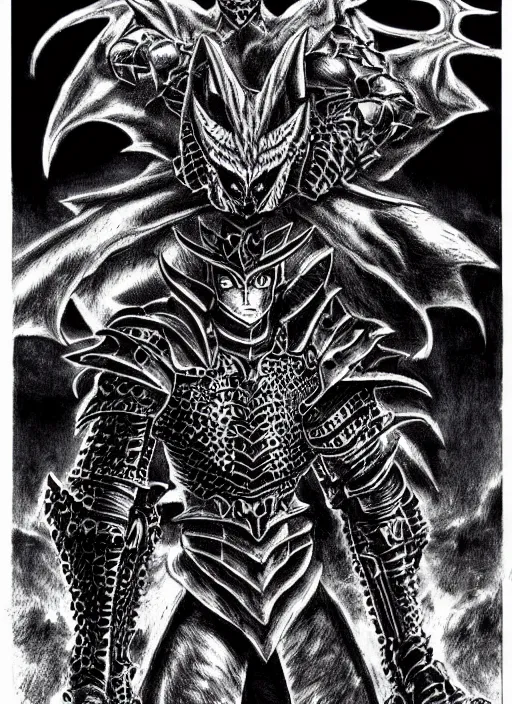 Image similar to demon wolf armored knight by kentaro miura