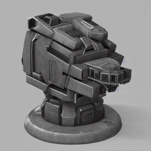 Image similar to kitbashing component of complex, hard surface, hard surface, detailed, symmetric, unreal engine