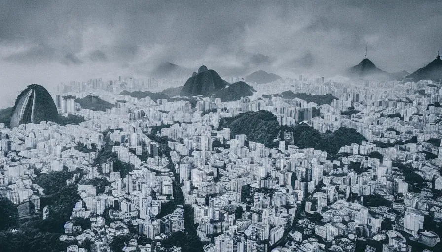 Image similar to the city of rio de janeiro covered in snow, 4 k, award winning photograph, beautiful, trending on instagram