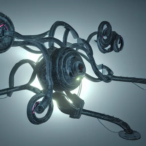 Image similar to mechanical greek hydra with cars as heads, cinematic, diffuse light, rendered in povray