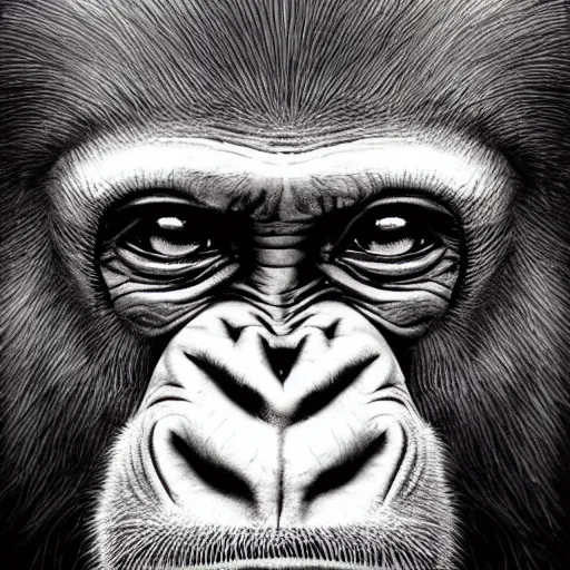 Prompt: Very funny Joe monkey Emma Watson looking like an old monkey, monkey, monkey,gorilla, chimpanzee, colorful painting on grey scale face, powerful , magic, thunders, dramatic lighting, intricate, wild, highly detailed, digital painting, artstation, concept art, smooth, sharp focus, illustration, art by artgerm and greg rutkowski and alphonse mucha, footage