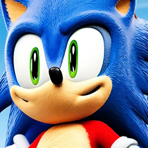 Prompt: a portrait of sonic the hedgehog