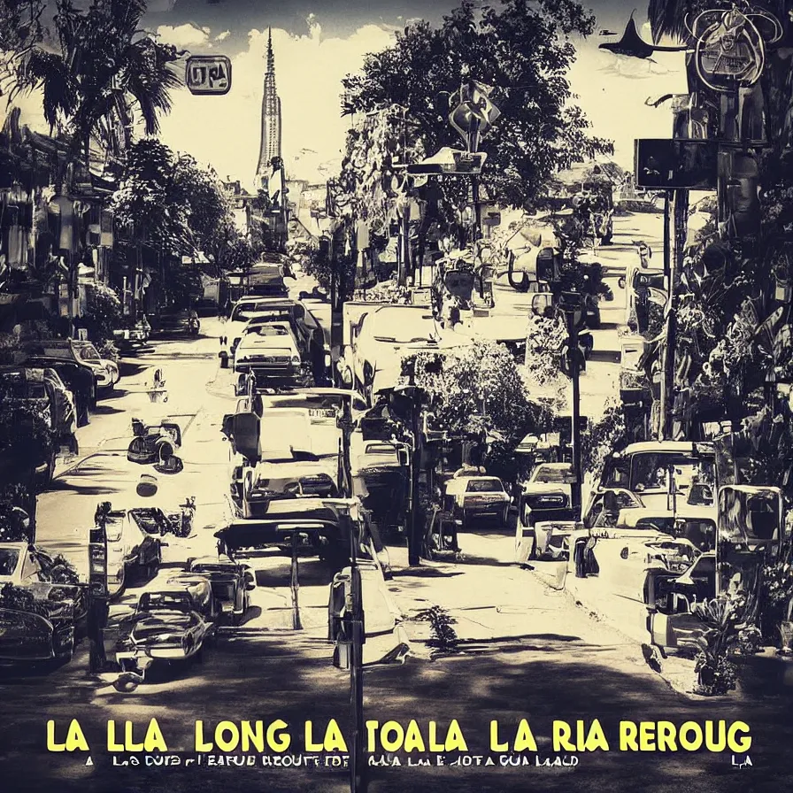 Prompt: Cover art for a song titled: 'La Route'.