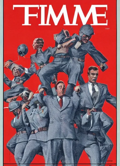 Prompt: Fascist TIme Magazine Cover of 1990, 8K, sharp focus, HD