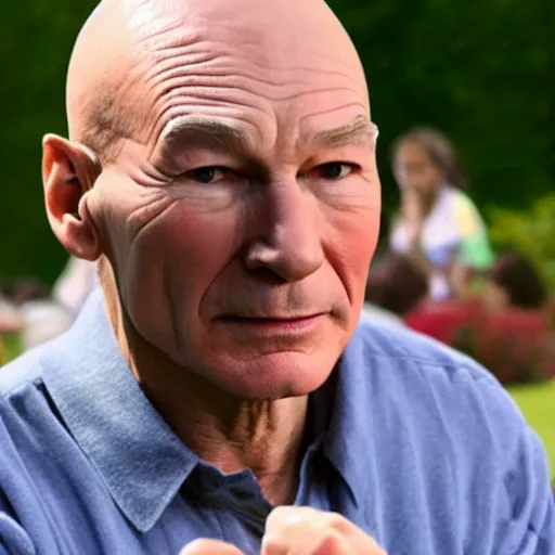 Image similar to patrick stewart as krillin photograph