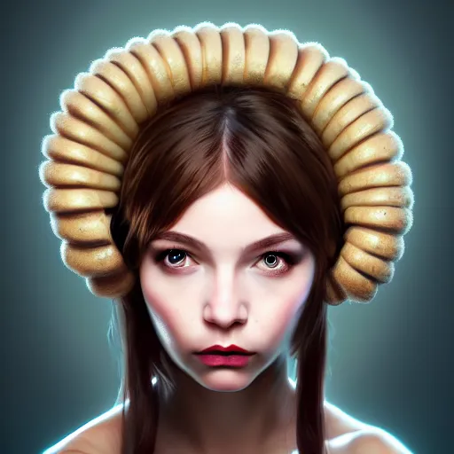 Image similar to portrait of a girl with a bundt on her face , digital art, cinematic, concept art, 8k, painting, imaginefx, cgsociety, trending on artstation