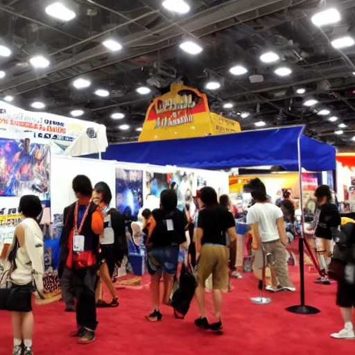 Prompt: a photo of anime expo booth