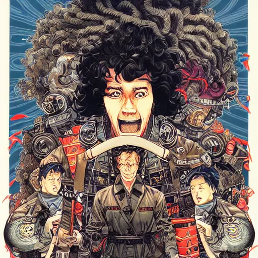 Prompt: portrait of crazy peter venkman, symmetrical, by yoichi hatakenaka, masamune shirow, josan gonzales and dan mumford, ayami kojima, takato yamamoto, barclay shaw, karol bak, yukito kishiro