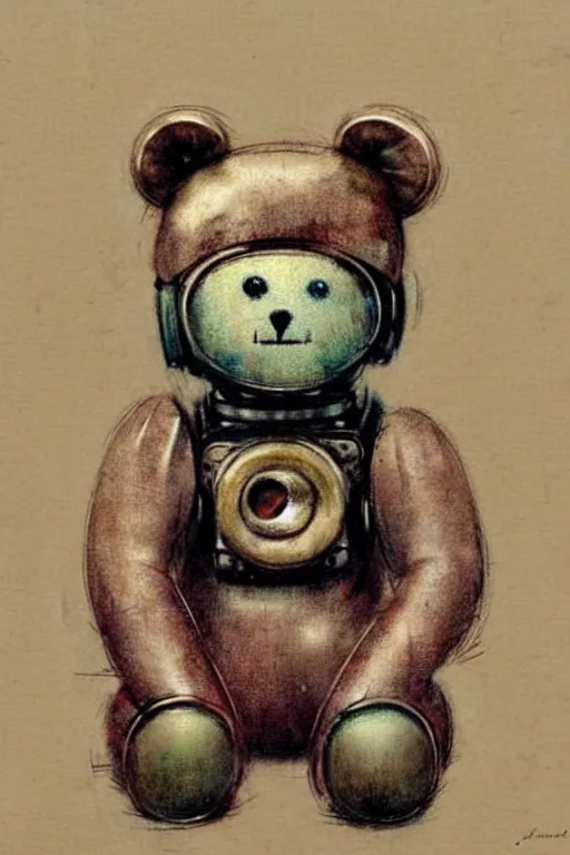 Image similar to ( ( ( ( ( 1 9 5 0 s retro future robot super cute teddy bear. muted colors. ) ) ) ) ) by jean - baptiste monge!!!!!!!!!!!!!!!!!!!!!!!!!!!!!!