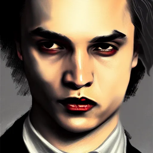 Prompt: Frank Dillane as a vampire, DD, fantasy, intricate, elegant, highly detailed, digital painting, artstation, concept art