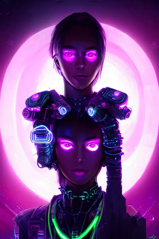 Image similar to portrait futuristic nefarious cyberpunk young female necromancer, in futuristic moonlight starlight tokyo rooftop cyberpunk night, ssci-fi, fantasy, intricate, very very beautiful, elegant, neon light, highly detailed, digital painting, artstation, concept art, soft light, hdri, smooth, sharp focus, illustration, art by tian zi and craig mullins and WLOP and alphonse mucha