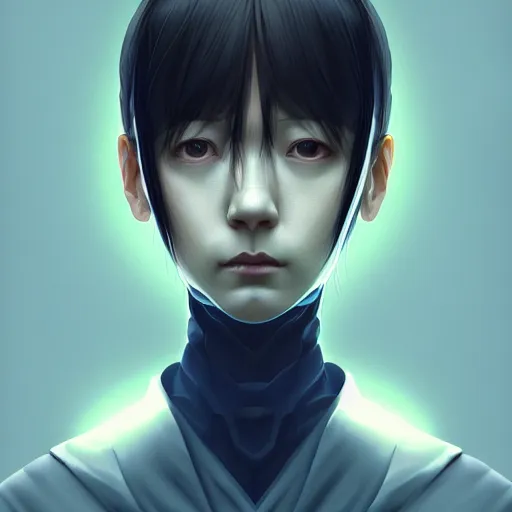 Image similar to symmetry!! portait of serial experiments : lain, sci - fi, intricate, elegant, highly detailed, digital painting, artstation, concept art, smooth, sharp focus, illustration, by bartek fedyczak, erak note, tooth wu, neil richards, kan liu, siwoo kim, jisu choe